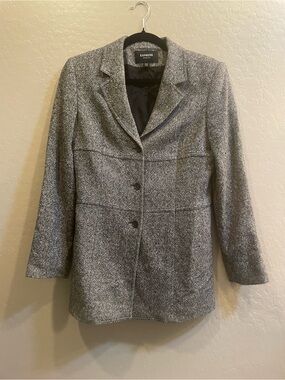 Express Women's Gray Tweed Notch-Collar Blazer